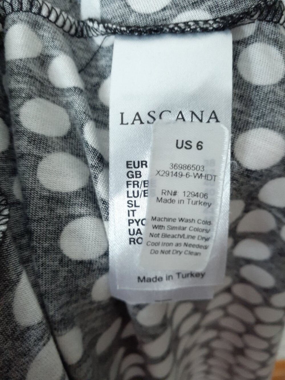 Lascana Wrap Top Sleeveless Dress Size 6 Polka Dot Black White Midi 939A - Picture 6 of 7